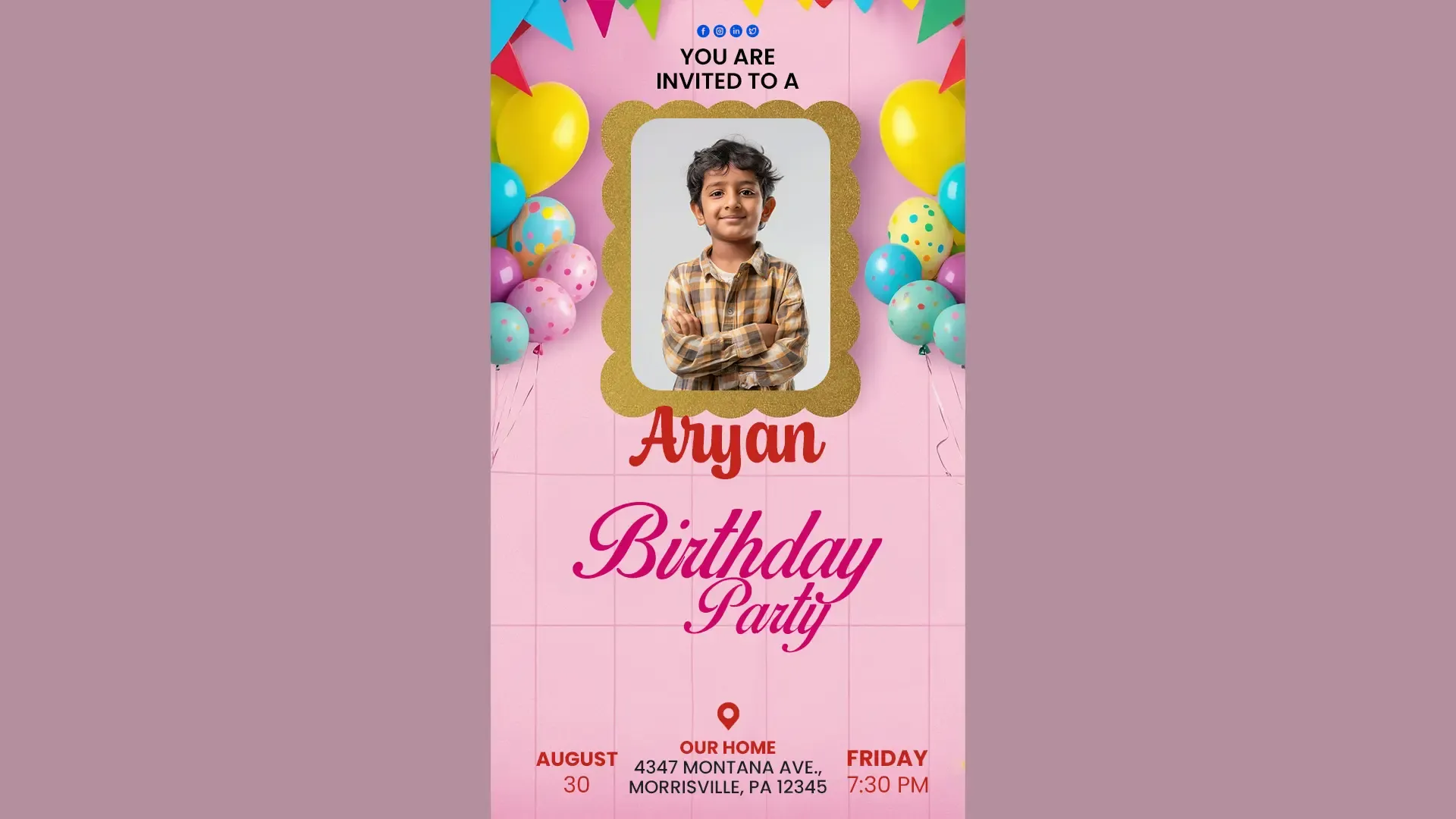 Creative Instagram Story Template for Birthday Party Invitations image